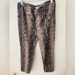 Superdown Snake Print faux leather boot cut pants.